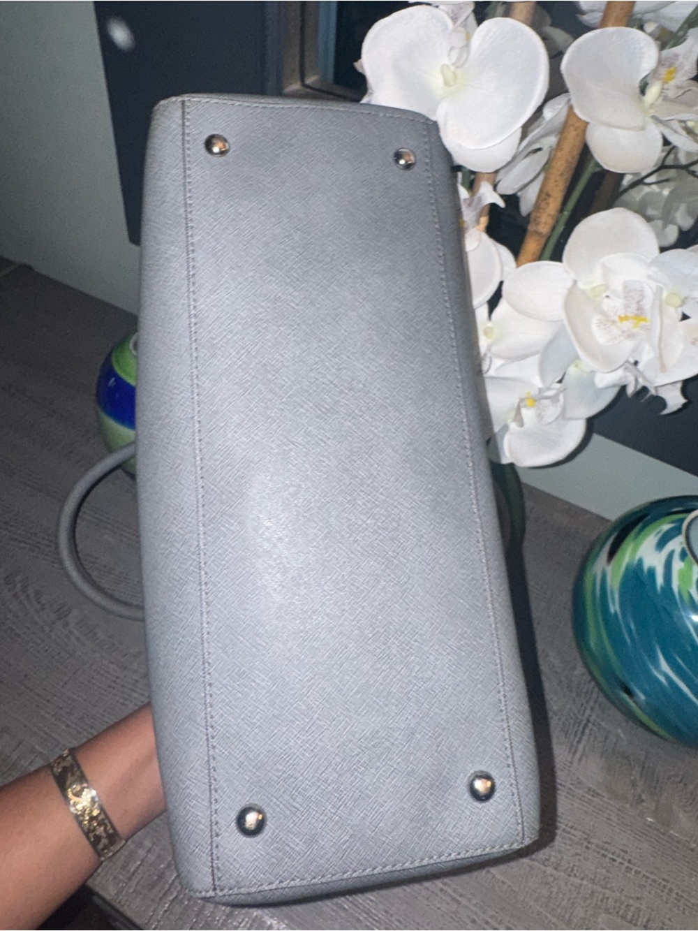 NWOT Michael Kors Gray Saffiano Leather Satchel Beautiful & Quality - Picture 4 of 4